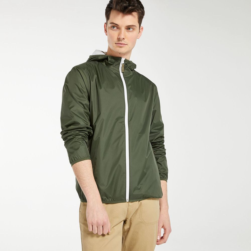 Timberland Mens Jackets Mt. Franklin Waterproof Packable Shell - Dark Green - India LA4286910